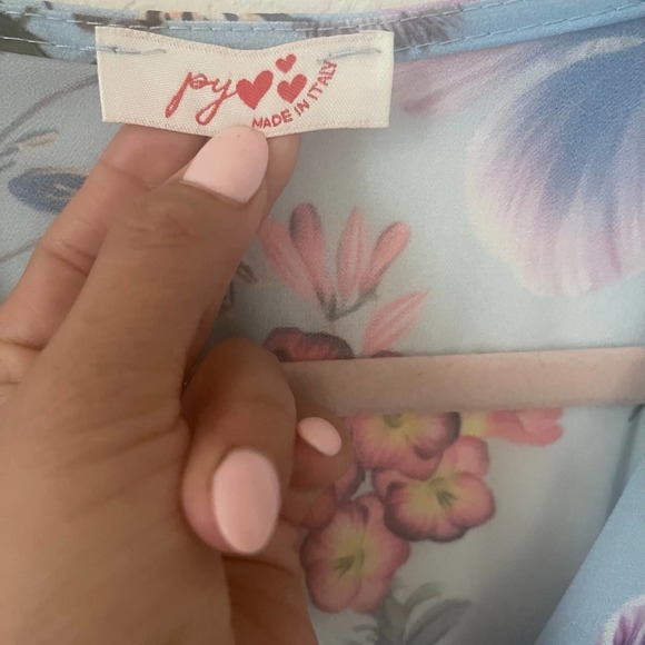 Floral and Pleated Belted Dress Made in Italy - Picture 4 of 9